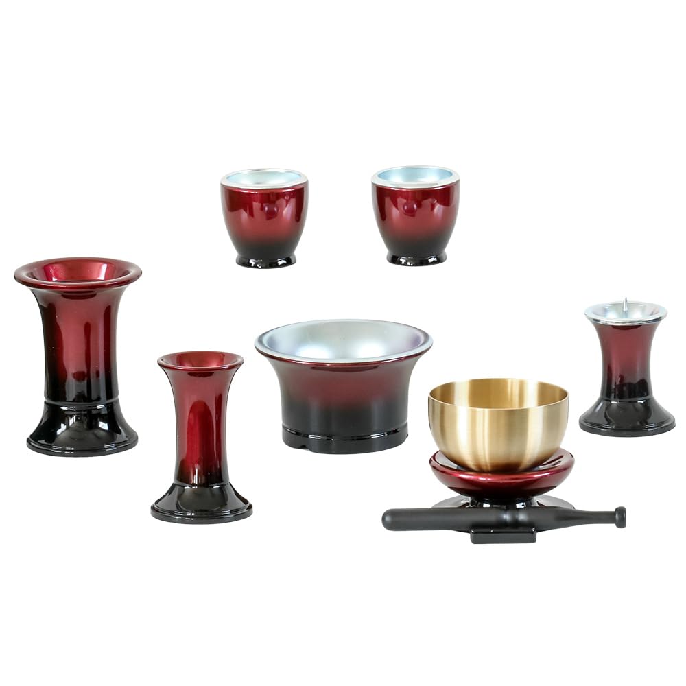 Amazon｜仏具 7点セット 「さざなみ」6具足＋おりんセット 3寸 モダン